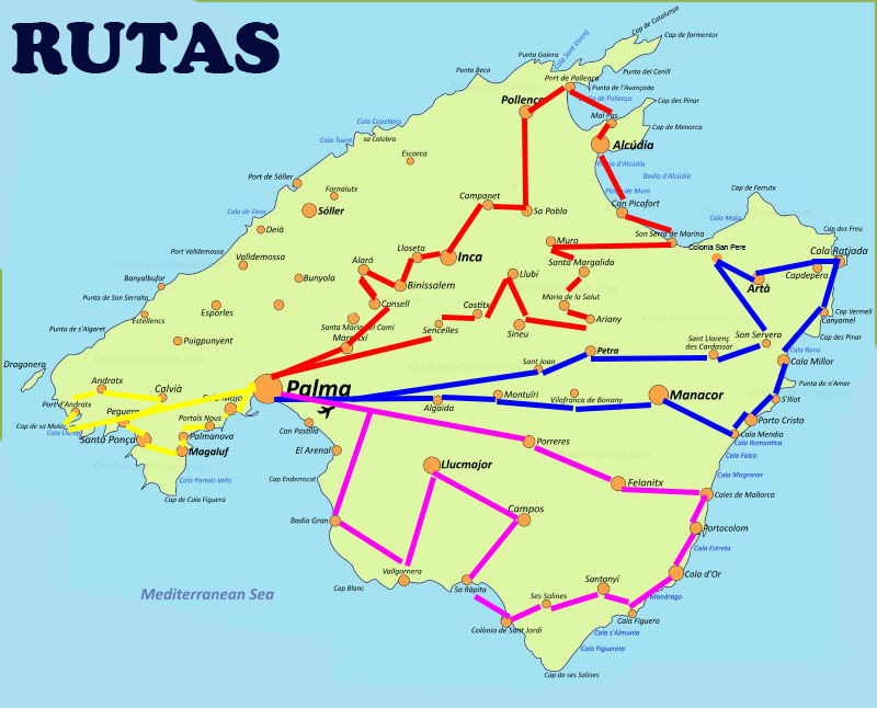 Rutas diarias, Andratx - Inca - Manacor y Santanyi